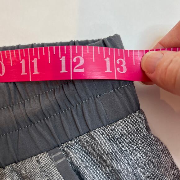 Athleta Bali Linen Ankle Pants Sz 2 Gray Pull On Drawstring Straight Crop 211388 - Picture 11 of 13